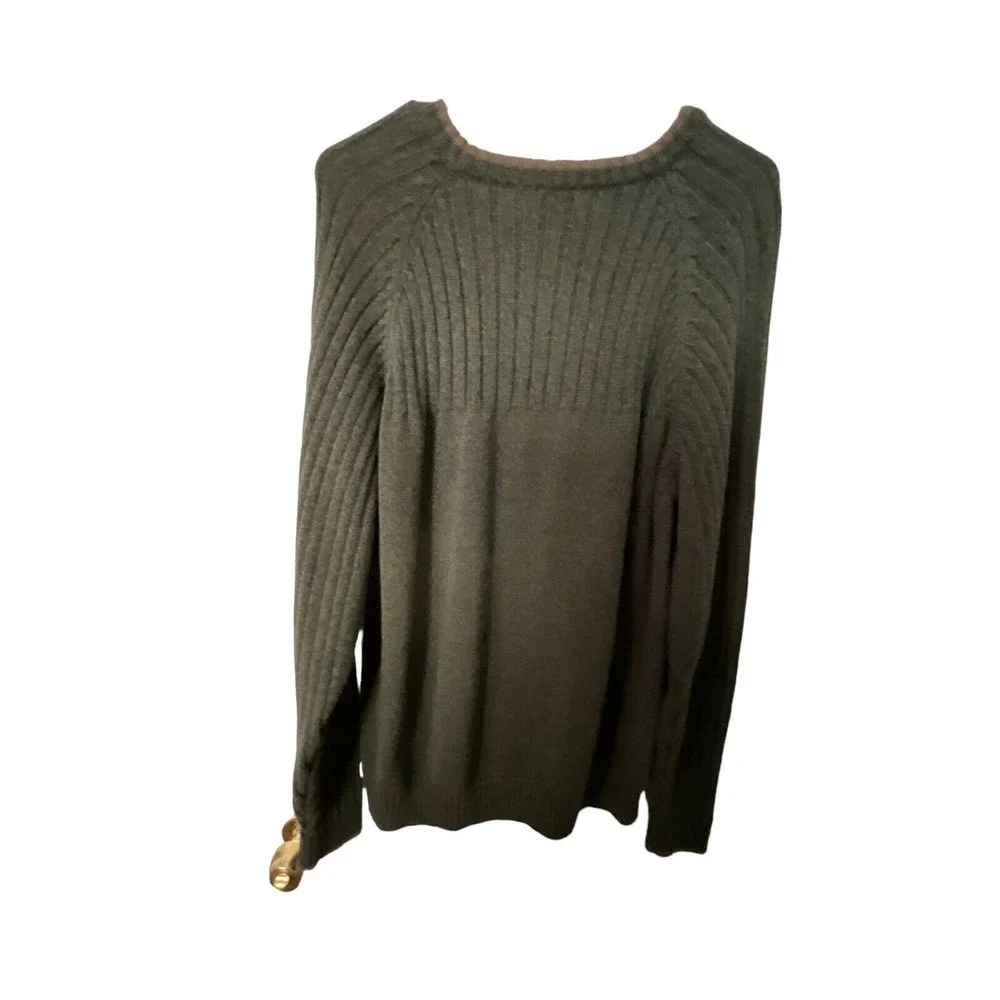 Columbia mens sweater XL green ribbed knit pullover heavy casual layers outdoors